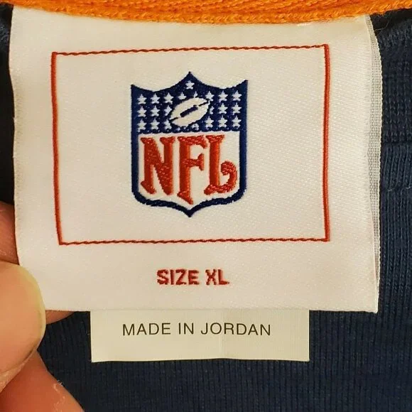 NFL Denver Broncos Embroidered Logo T-Shirt Blue and Orange XL - Picture 4 of 5